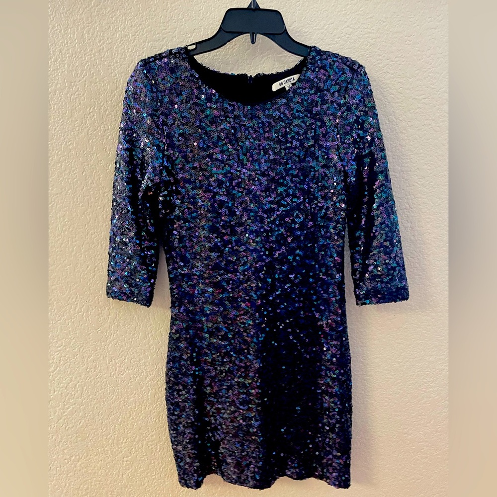 Multi colored sequins party dress